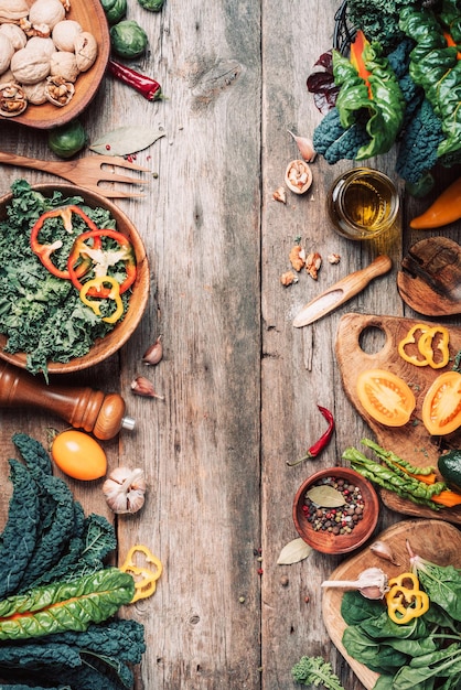 Stylizowane składniki na stole